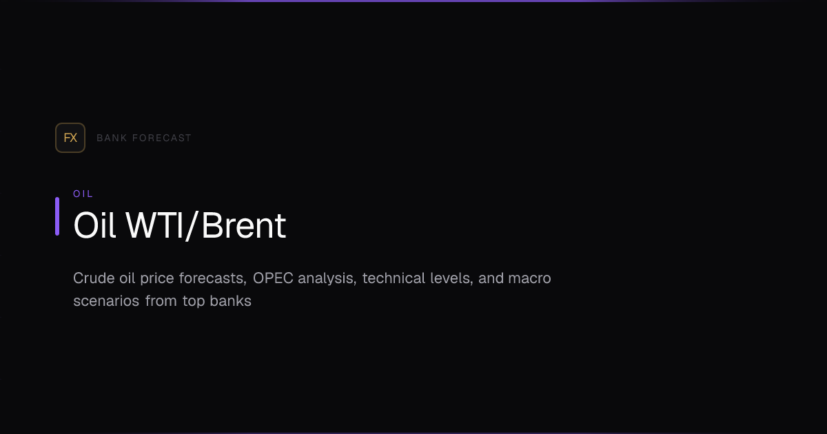 Oil Price Forecasts 2026 — Bank Consensus (Brent & WTI) | FX Bank Forecast